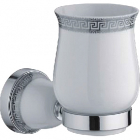 Держатель для стакана металл/керамика Ledeme 36 L3606 хром/белый